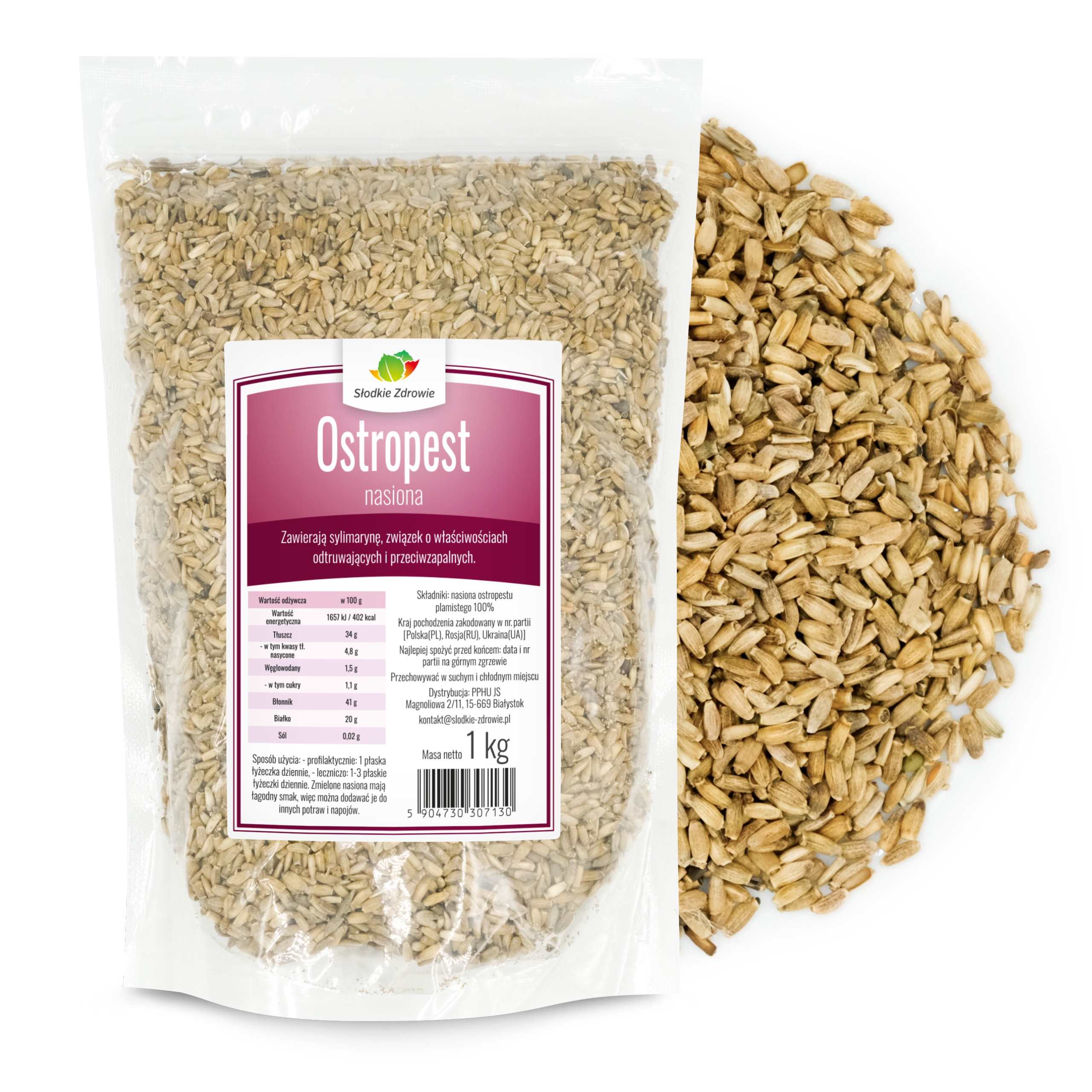 Ostropest plamisty - ziarno sylimaryna - 1kg